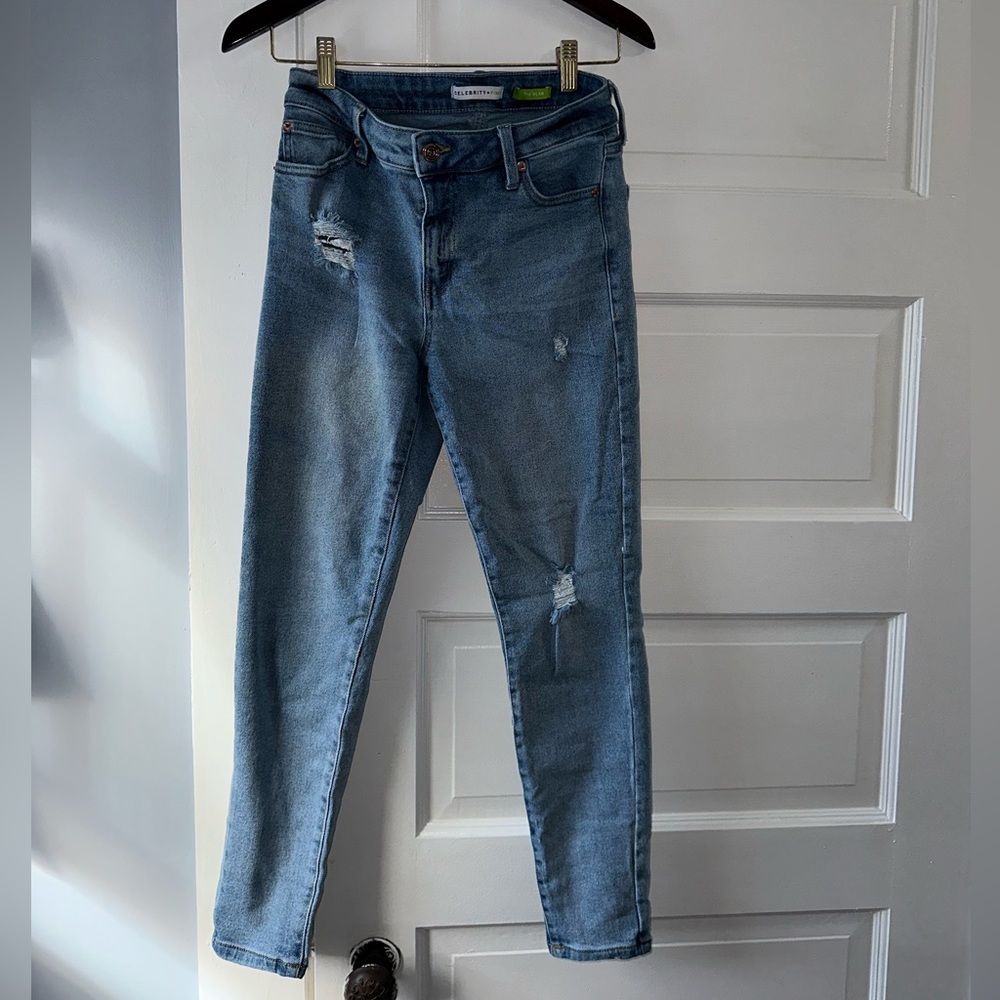 Celebrity Pink the Glam Ripped Blue Jeans